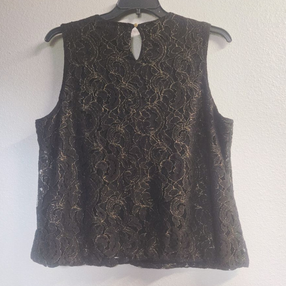 NWOT! Liz Claiborne Career Sleeveless Lace Overlay Top - Picture 4 of 6